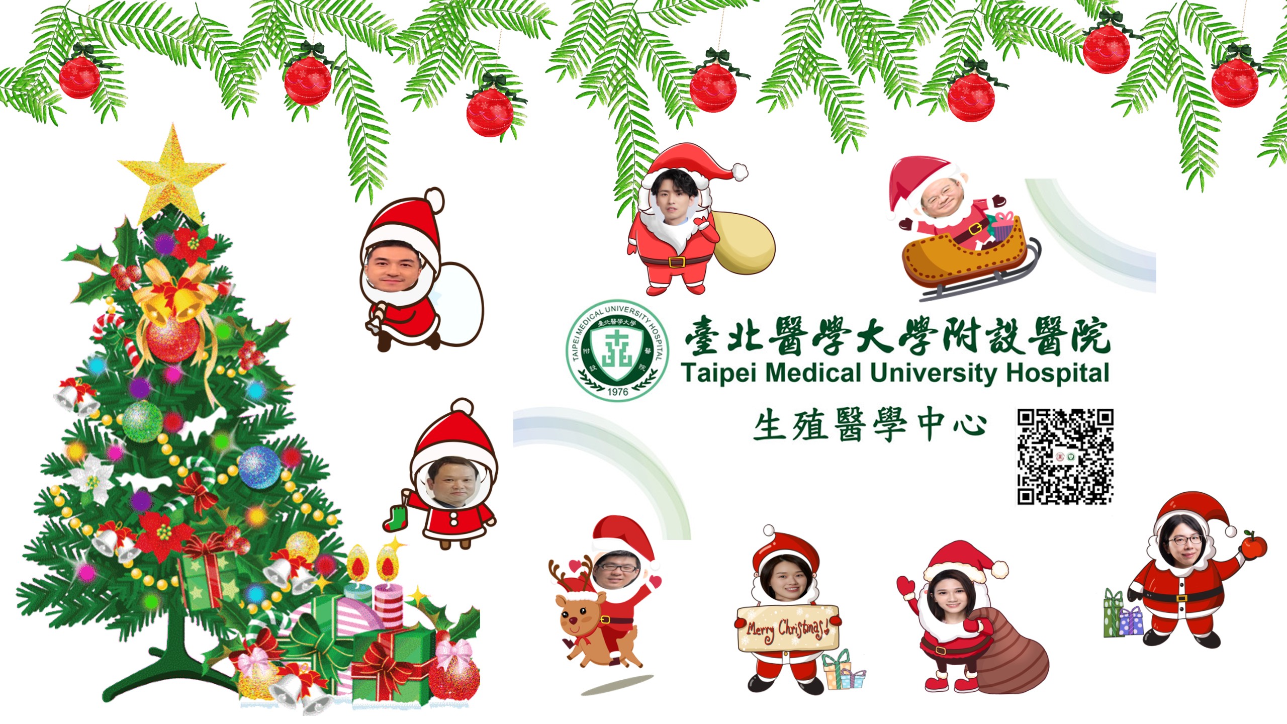 北醫🩺生殖醫學中心🩺所有醫護人員,祝福大家聖誕節快樂!