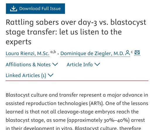 重磅生殖期刊觀點-D3 vs D5 胚胎植入比較
