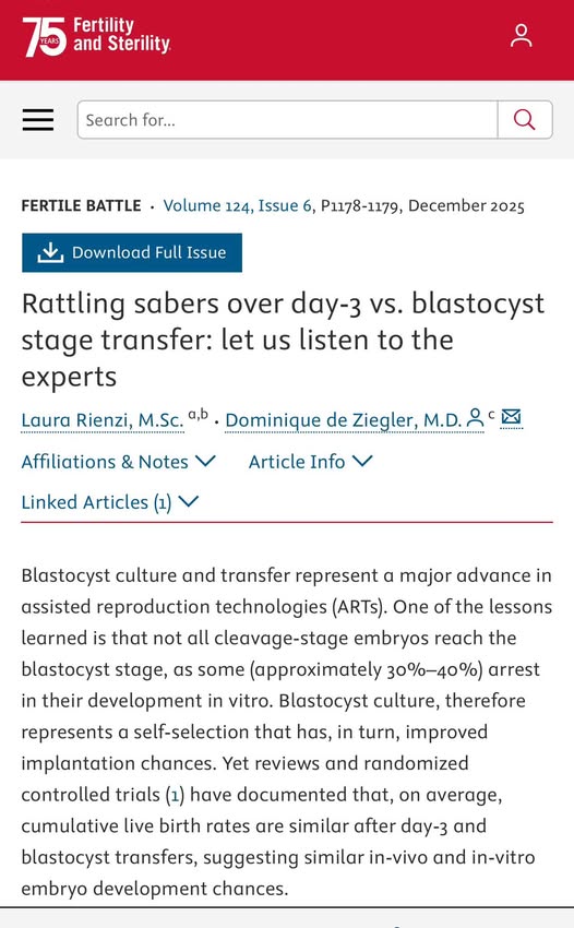 重磅生殖期刊觀點-D3 vs D5 胚胎植入比較