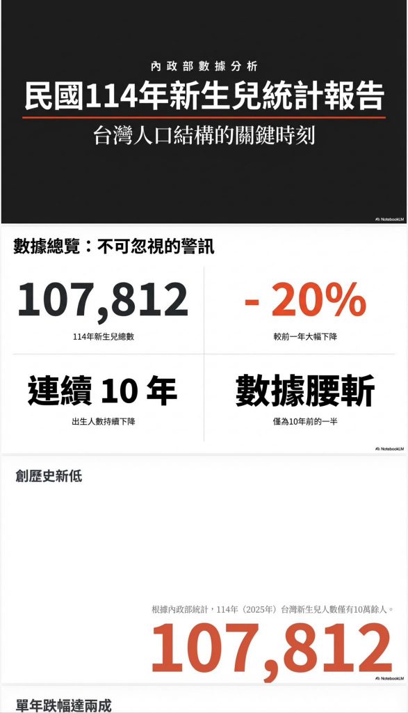 民國114年新生兒統計報告